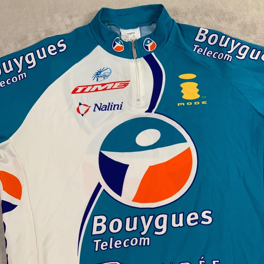 Nalini Bouygues Telecom UCI ProTour Cycling Jersey Mens Size 5 Teal White Italy